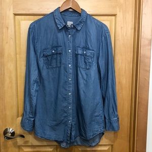 A New Day Denim Button Up Shirt size L